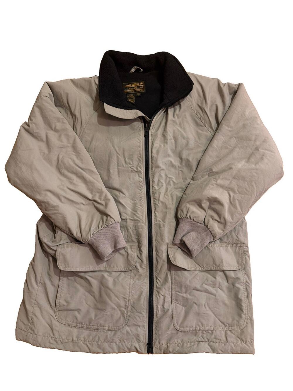 Vtg Eddie Bauer Jacket Mens M Polartec Rain Fleece Lined Y2K